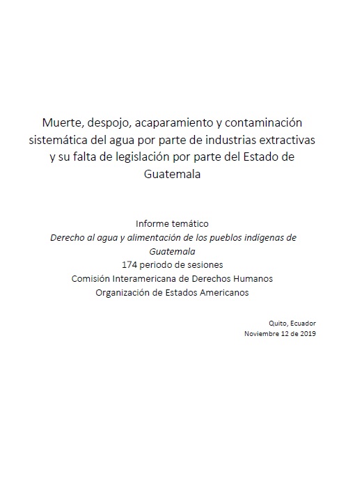 2. Informe Audiencia CIDH - Agua y Alimentacion y palma aceitera 2019